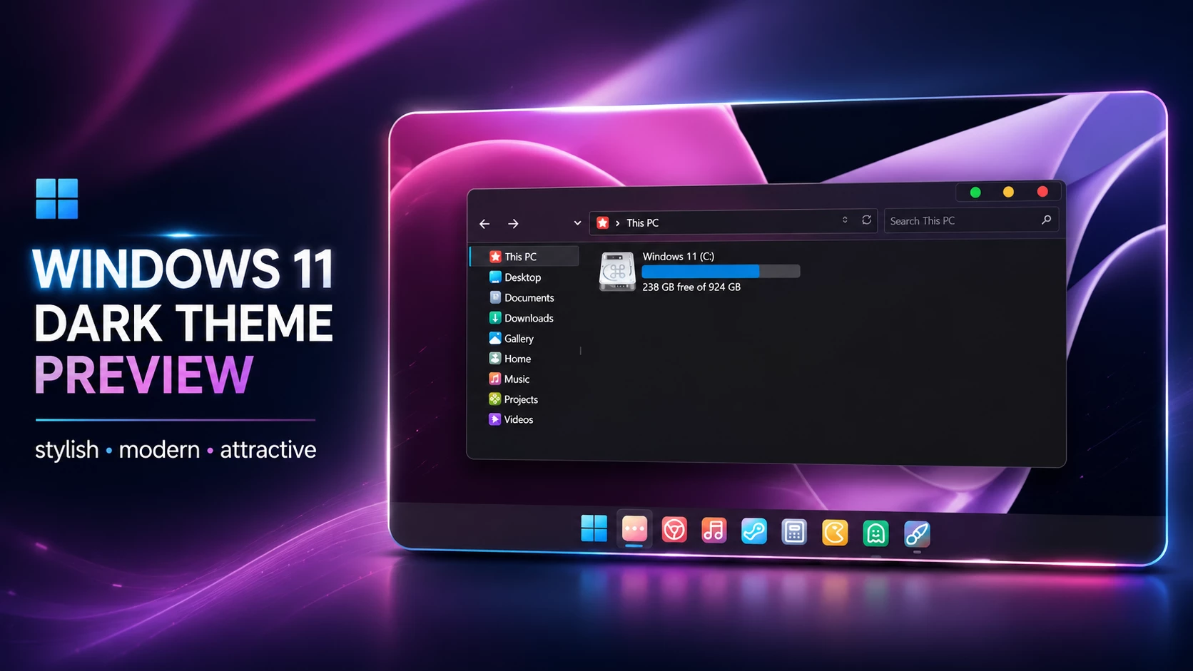 winOS Windows 11 theme screenshot