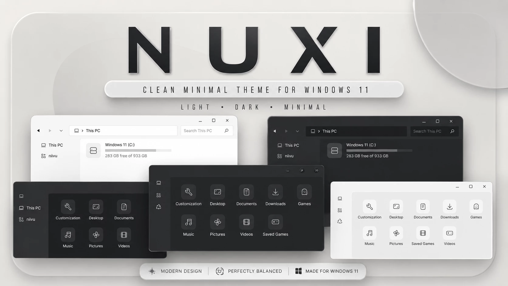 NUXI Windows 11 theme screenshot